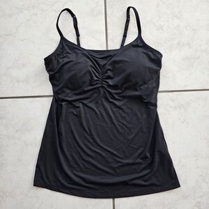 BRAND NEW 32 Degrees Black Cool Ruched Bra Camisole Cami with Adjustable Straps